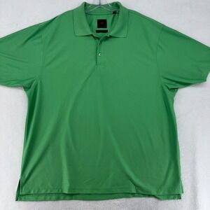 FX Fusion DriWay Mens 2X Green Textured Stripe Short Sleeve Golf Polo Shirt